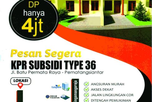 Jual Rumah Subsidi di Type 36 Kota Siantar Dekat Universitas Simalungun